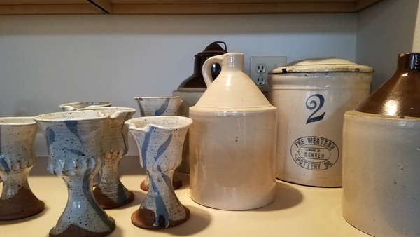 Vintage Crocks & Hand crafted Ceramic Goblets