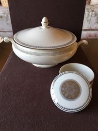 White China with silver trim