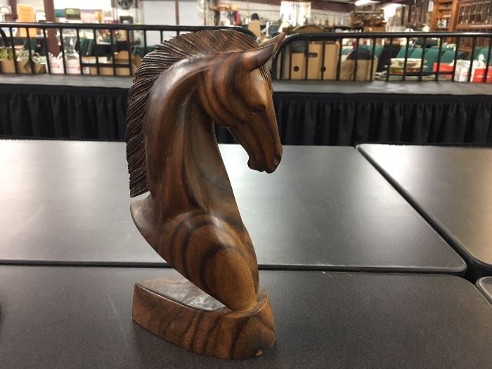 Wooden horse statue
