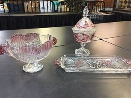 Frosted glass and rose pieces