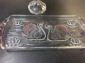 Frosted glass and rose pieces