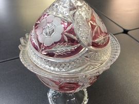 Frosted glass and rose pieces