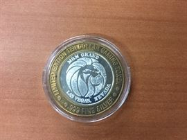 MGM .999 Silver Gaming token