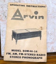 Arvin Marble Top Coffee Table Stereo / Record Player
