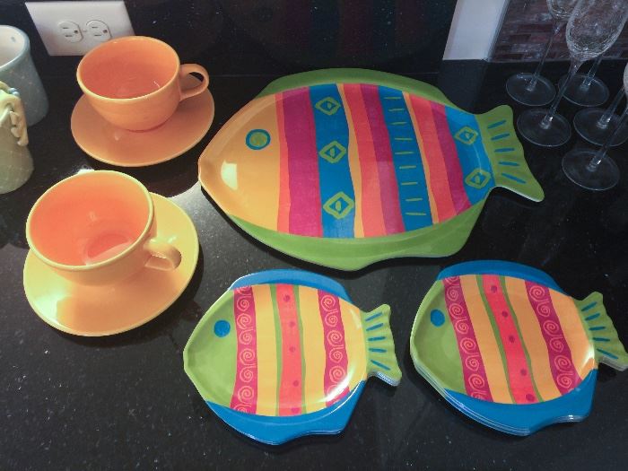 Fish platter and plates