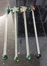 Handblown glass swizzle sticks