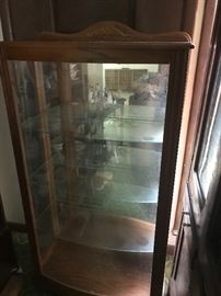 Oak curio cabinet