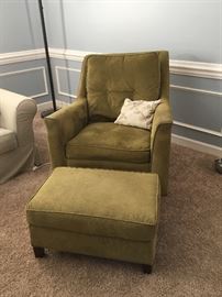 Green swivel club chair