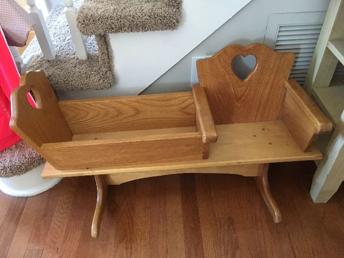 Rocking doll bed and chair