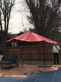 11 foot offset umbrella with lighting underneath