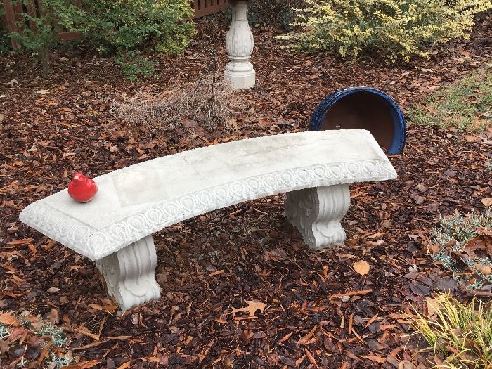 Stone garden bench