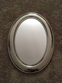 Pretty silver tone accent mirror