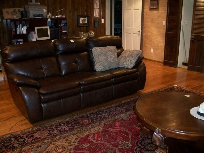 leather sofa, coffee table