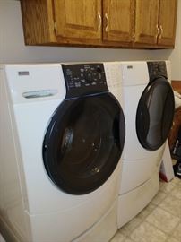 Kenmore Elite Front load washer/dryer both w/stands