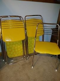 vintage yellow card table and chairs