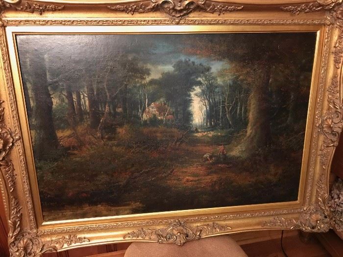 Vintage oil painting by James Wallace circa 1881