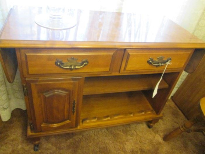 Matching Buffet/Server with drop-sides, silverware drawer, on casters