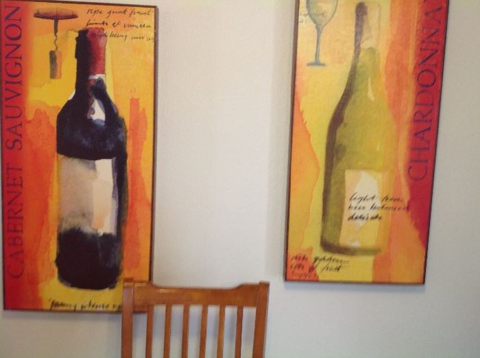 Wine art on canvas.