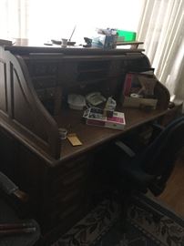 Solid Oak Roll top desk