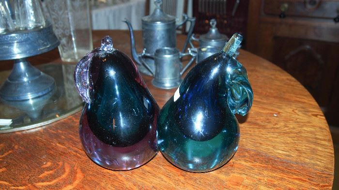 Glass Mid Century Italian Bookends