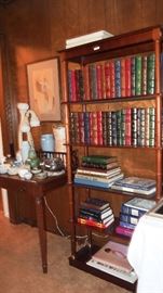 Mahogany Bookcase with Leather Books