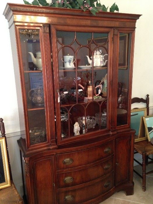 China cabinet filled with "treasures" ----- great storage and display space
