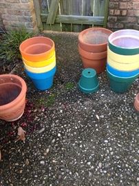 Colorful flower pots