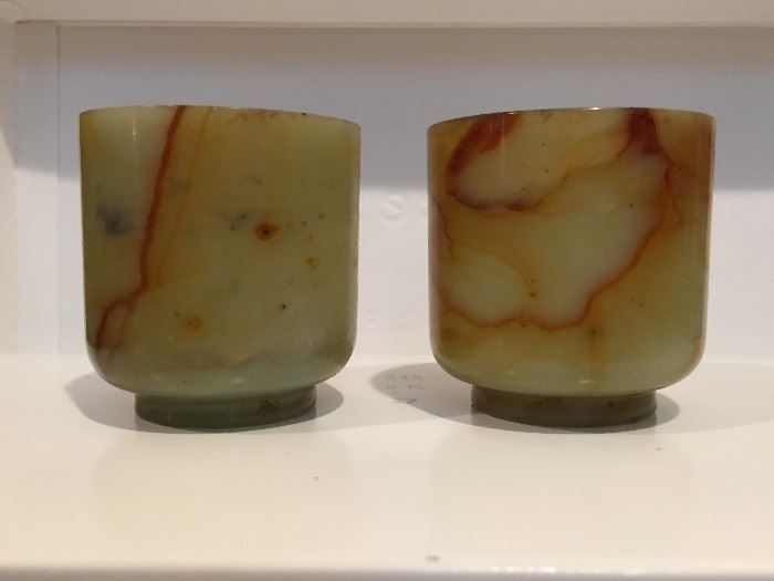 Carved Stone Saki Cups