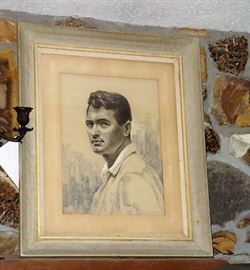 PORTRAIT OF "ROCK HUDSON" by INNOCENZO DARAIO. THIS IS A LARGE PORTRAIT