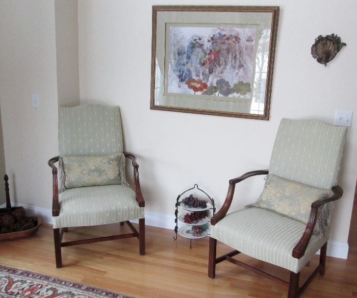 Pair Martha Washington Antique Lolling Chairs