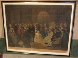 Ben Franklin French Court 18th c print
