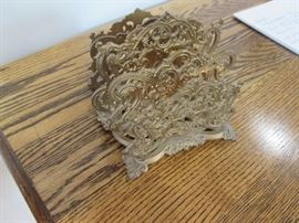 Antique Brass Letter Rack