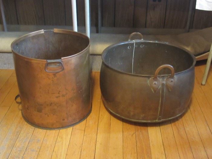 Antique copper buckets