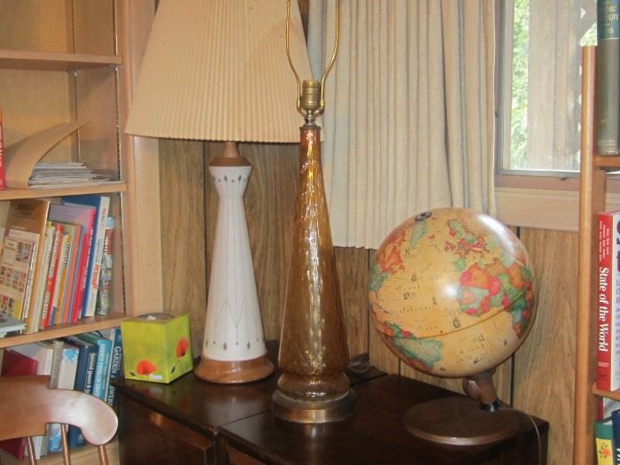 Vintage lamps and globe