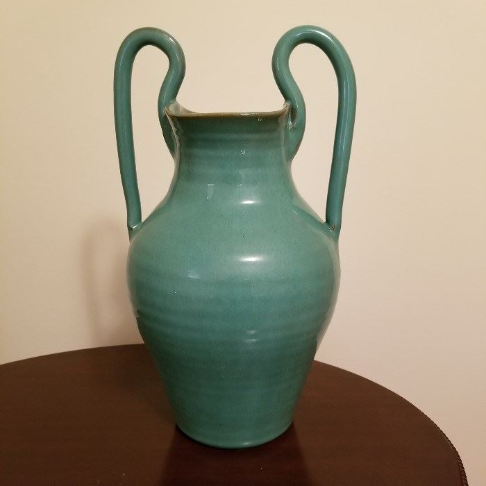 Perfect double-handled vase signed JP Cole's Pottery...