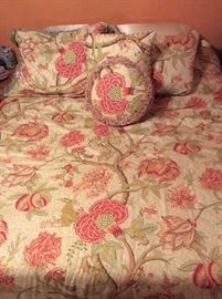 Double Tempur pedic bed and linens