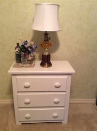 Bedroom nightstand, lamp