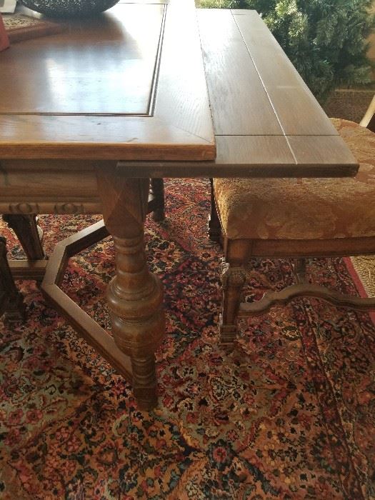 Hand Carved Spanish dining table with built in extensions $ 350 Matching Buffet $750 Chairs parsons set of 4 for $50 and/or Original hand carved chairs $50