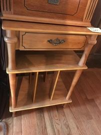 #58	Maple End Table for storing records  19x13x27 	 $60.00 
