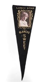 EARLY 1900s SILENT MOVIE STAR FELT PENNANT. Given With Subscriptions To Motion Picture Magazine, Motion Picture Classic Magazine & Film Fun Magazine.