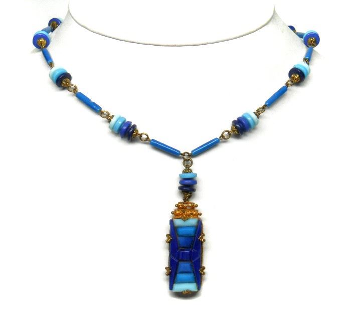 NEIGER BROTHERS DECO CZECH GLASS NECKLACE