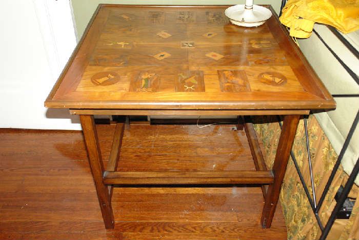 inlayed game table
