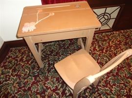 Antique Child's desk and chair 