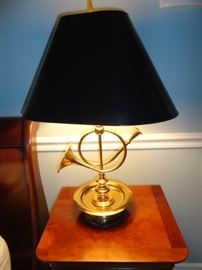 Brass French horn Hunter's lamp. 