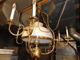 Many elegant chandeliers.