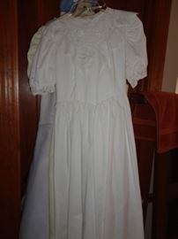 Many formal gowns from childhood to adult