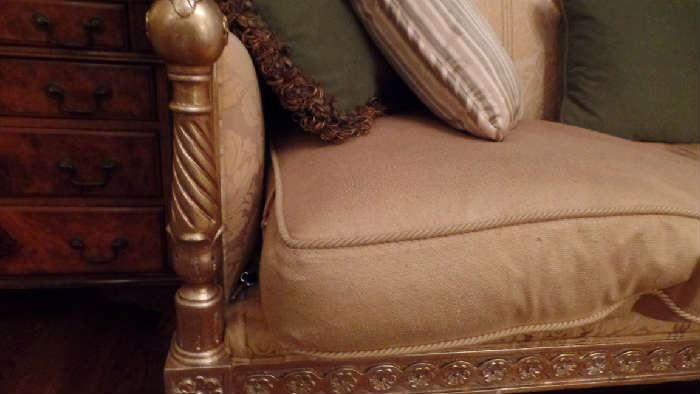 Custom Henredon Sofa,  French Empire Style with Raw Silk Upholstery $2,500 