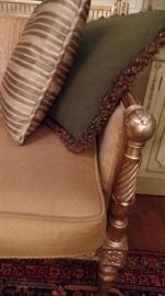 Custom Henredon Sofa,  French Empire Style with Raw Silk Upholstery $2,500 