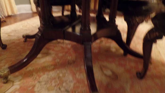 60 in Inlay Round Pedestal Table with Glass Top, $3,000