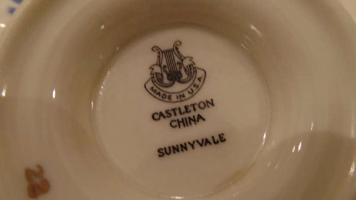 Castelton China, "Sunnyvale" Service for 10
